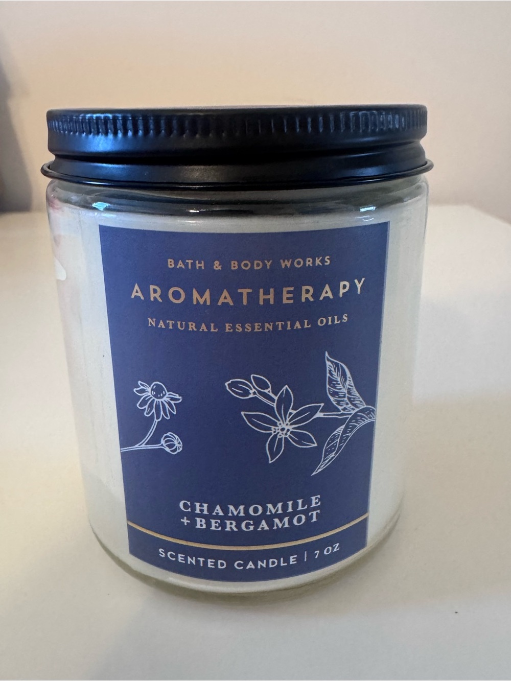 Bath & Body Work Aromatherapy Single Wick Candle: Chamomile + Begamont - NWT